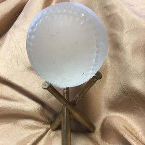 Glass Baseball Brass Bat Stand